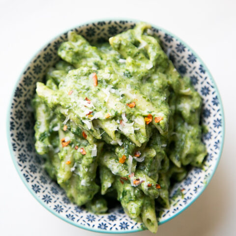 Spinach and Avocado Pasta (Green Pasta Recipe)
