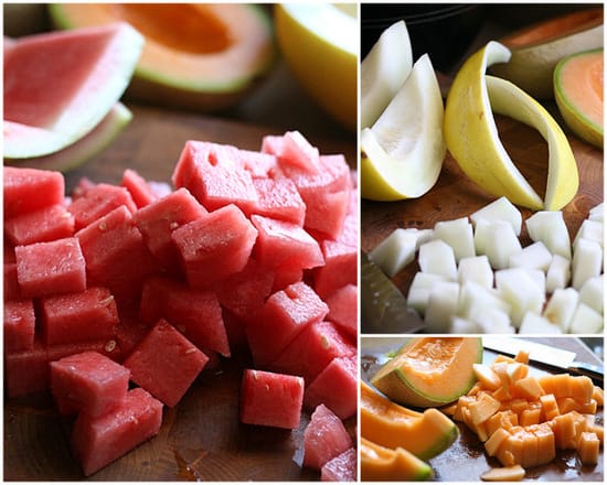 Melon Salad with Ginger-Mint Dressing | melon recipes | Paleo dessert recipes | summer recipes | salad recipes | dairy free recipes 