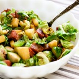 Brussels Sprouts, Sausage, & Apple Hash - www.PerrysPlate.com