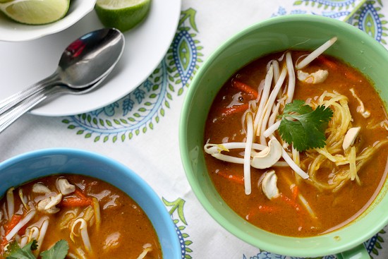 Thai Coconut Curry Soup (Chicken Khao Soi) made paleo and Whole30 friendly! | perrysplate.com