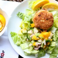 Coconut Shrimp Cakes with Mango Salsa