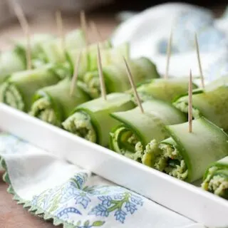 Paleo Pesto Shrimp Cucumber Rolls