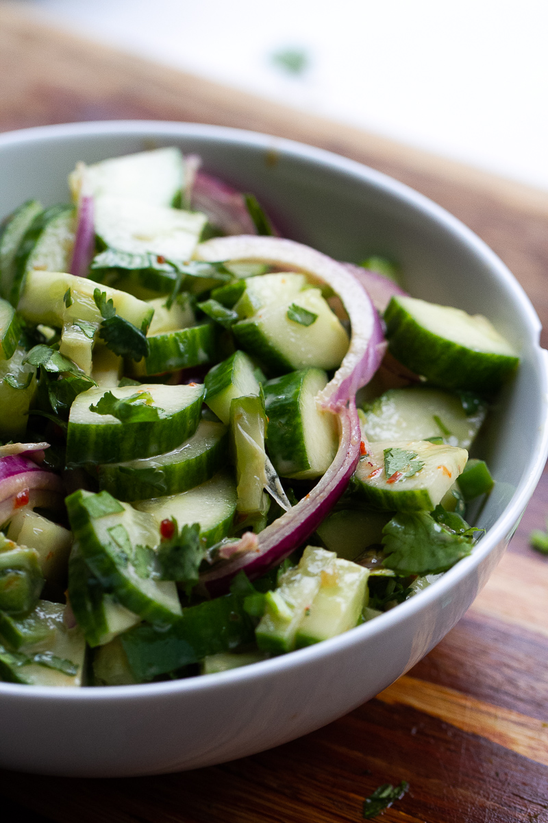 Close up of the finished salad.