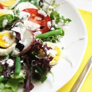 Green Bean and Egg Salad with Goat Cheese Dressing