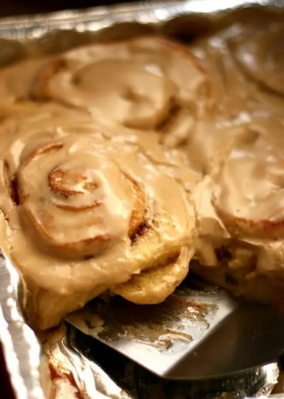 IMG_6259 Cinnamon Rolls with Maple Cream Cheese Frosting | cinnamon roll recipe | baking recipes | perrysplate.com