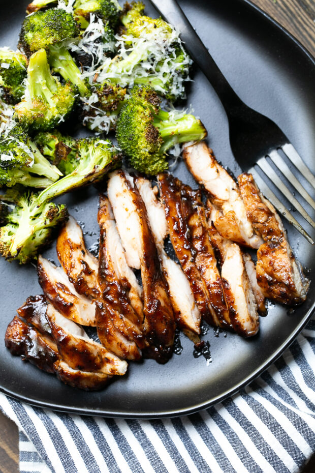 This juicy, delicious Grilled BBQ Chicken pairs well with so many vegetables and sides!