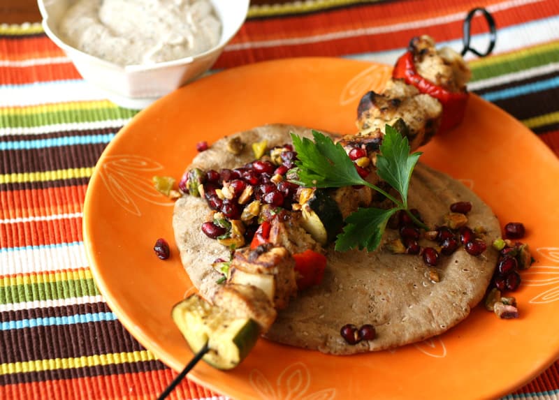 Turkish Chicken Kebabs with Pomegranate Relish Perry's Plate