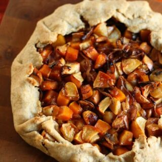 Gluten-Free Roasted Apple and Butternut Galette with Mustard-Maple Glaze