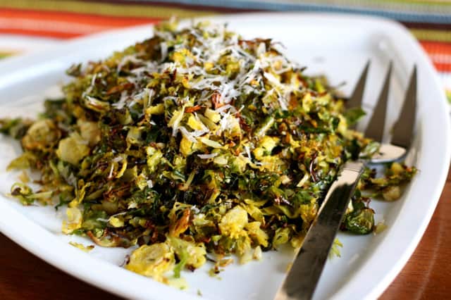 Roasted Crispy Brussels Sprouts Shredded Perry S Plate