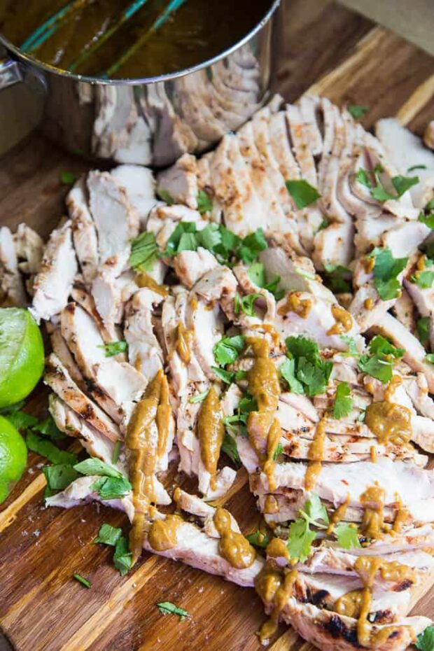 Paleo Thai Grilled Chicken & "Peanut" Sauce  -- Free Paleo Meal Plans