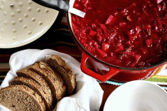 IMG_1547 Authentic Russian Borscht | soup recipes | beef recipes | paleo recipes | gluten-free recipes | dairy free recipes | stew recipes | Russian recipes | beet recipes | perrysplate.com
