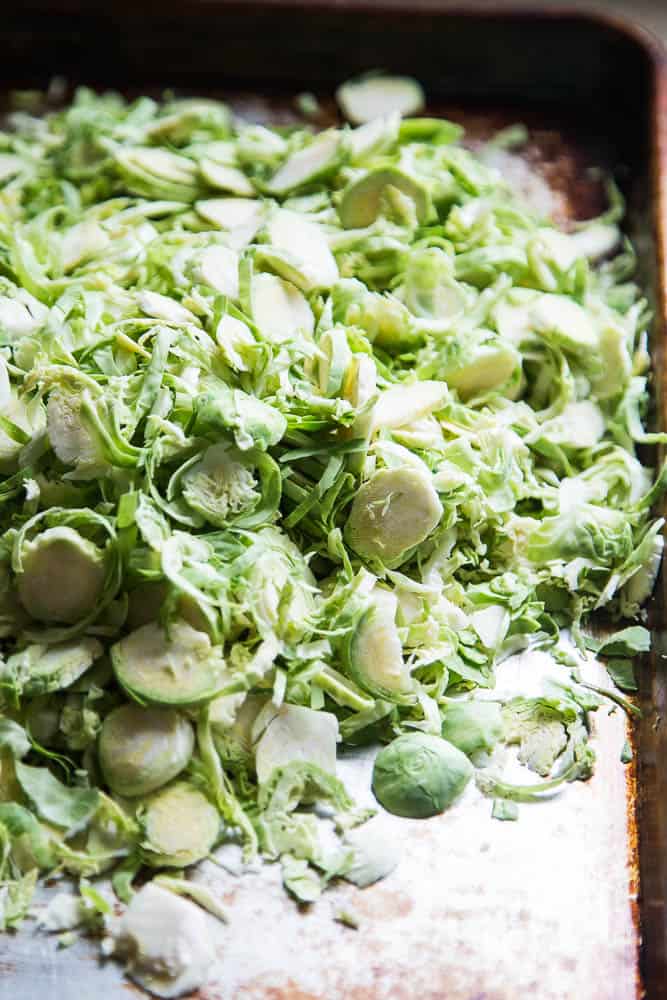 If this doesn't make you love Brussels sprouts, I don't know what will! | paleo recipes | roasted vegetable recipes | perrysplate.com Roasted Shredded Brussels Sprouts | paleo recipes | roasted vegetable recipes | perrysplate.com