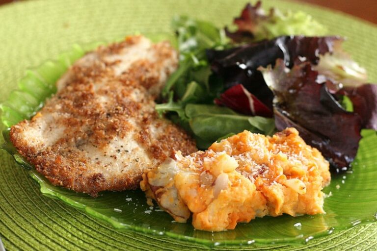 Coconut Almond Crusted Fish with Tropical Sweets & Reds Mash Perry's