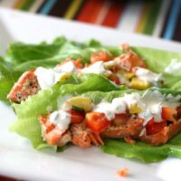 Creole Salmon Lettuce Wraps with Grilled Squash-o de Gallo