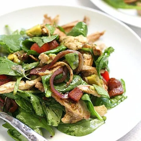 BLT Chicken Salad with Warm Bacon Dressing