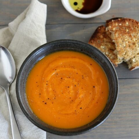 Roasted Butternut Squash, Carrot, and Ginger Soup