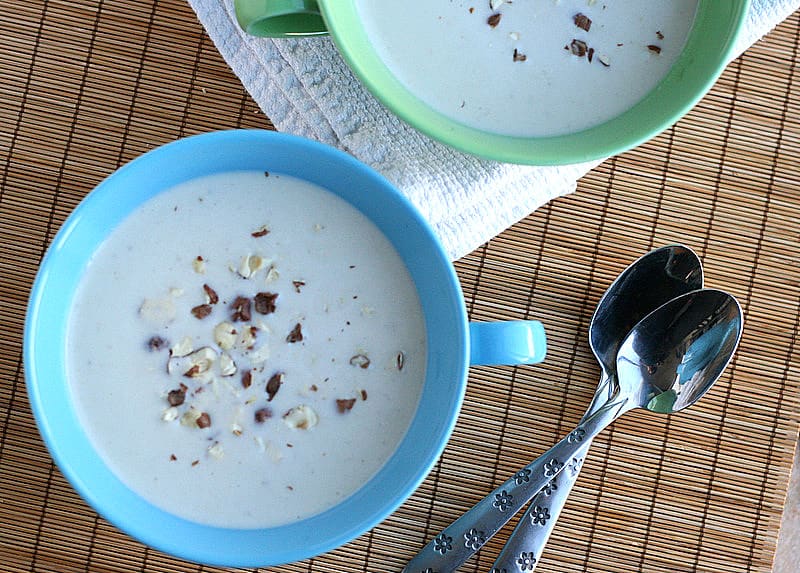 Hazelnut Soup is super creamy and uses parsnips -- just like the soup in Tangled. It's Rapunzel's favorite and it'll be your favorite, too! | perrysplate.com 