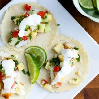 Tropical Fish Tacos with Pinapple Salsa
