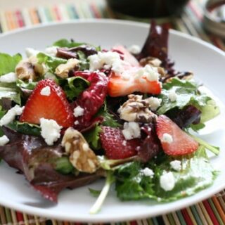 Spring Greens & Strawberry Salad + Maple Vinaigrette