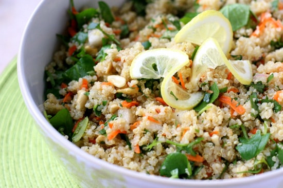 Sweet Lemon-Herb Quinoa Salad | salad recipes | gluten-free recipes | quinoa recipes | perrysplate.com