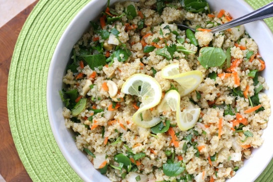Sweet Lemon-Herb Quinoa Salad | salad recipes | gluten-free recipes | quinoa recipes | perrysplate.com