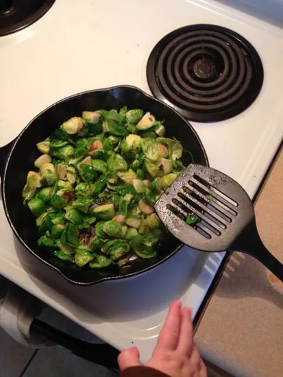 Brussels Sprouts, Sausage, & Apple Hash - www.PerrysPlate.com