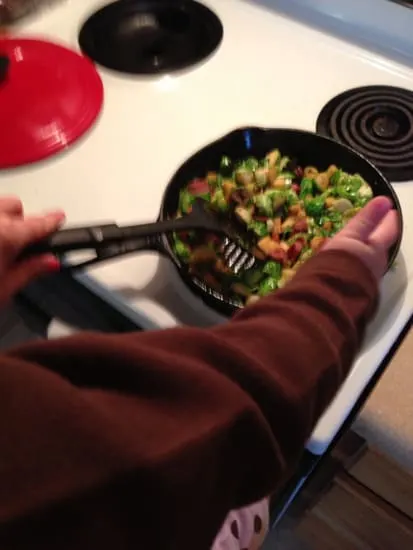 Brussels Sprouts, Sausage, & Apple Hash - www.PerrysPlate.com