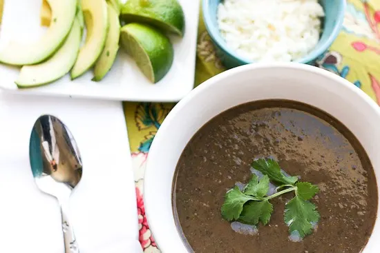 Quick Black Bean & Green Chile Soup - www.PerrysPlate.com quick-black-bean-green-chile-soup