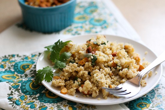 Cilantro-Lime Quinoa with Spicy Almonds - www.PerrysPlate.com