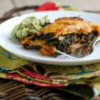 Leftover Shredded Beef and Kale Stacked Enchiladas