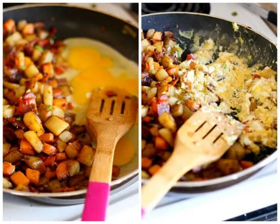 Sweet Potato and Bacon Breakfast Hash prep - www.PerrysPlate.com Sweet Potato and Bacon Breakfast Hash - www.PerrysPlate.com