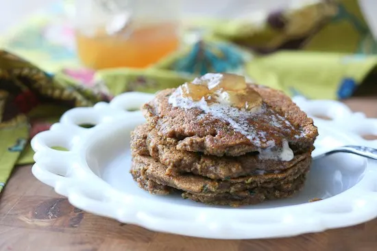 Gingerbread Zucchini Pancakes - www.PerrysPlate.com