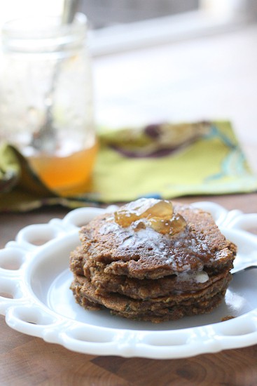 Gingerbread Zucchini Pancakes - www.PerrysPlate.com
