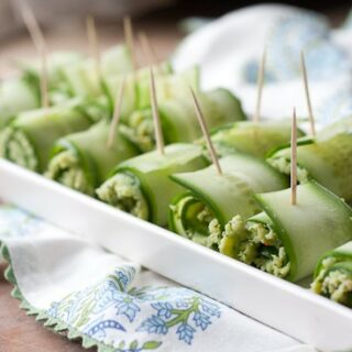 Paleo Pesto Shrimp Cucumber Rolls