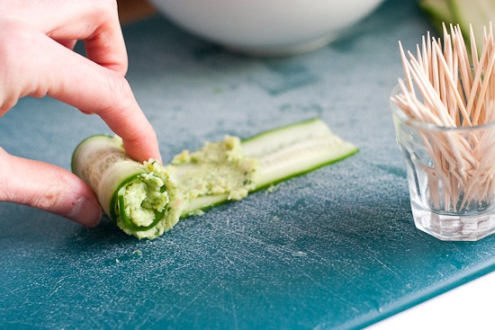 Pesto Shrimp Cucumber Rolls-7