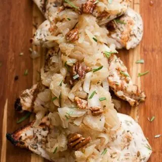 Grilled Herb Chicken and Rosemary Caramelized Onions