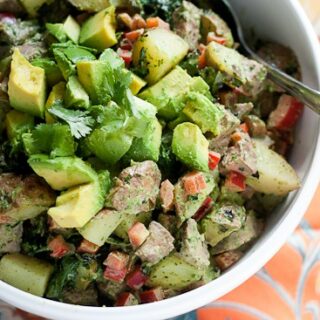 Chimichurri Steak and Potato Salad with Grilled Kale