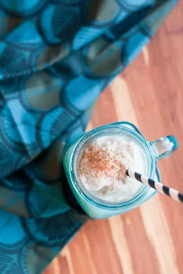 Paleo Vanilla Bean Frappuccino - A knock off of Starbuck's coffee-free frapp, with WAY less sugar. It's naturally sweetened and could be keto or low-carb using a low-carb sweetener! | PerrysPlate.com