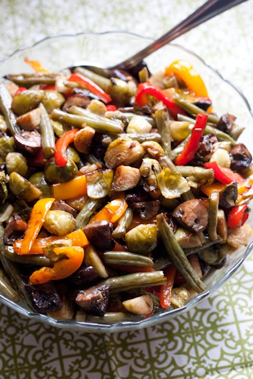 Easy Balsamic Roasted Vegetables -- balsamic vinegar goes great with just about any vegetable can roast.