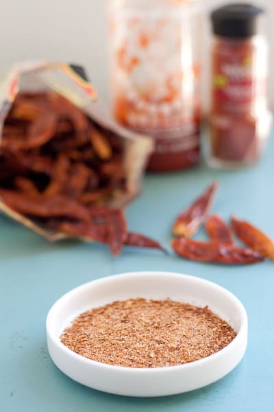 This dry version of sriracha has a sweet-tart heat and can be used in a spice rub, marinade, or in any place you'd find sriracha.