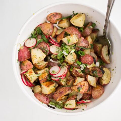 Roasted Potato Salad with Dill-Scallion Vinaigrette