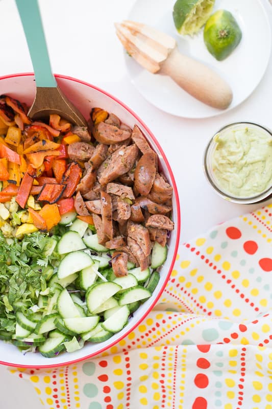 Grilled Vegetable Salad with Creamy Avocado Ranch