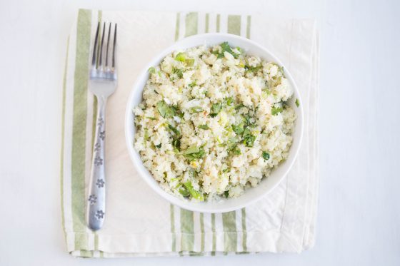 Lots of ways to flavor cauliflower rice! I love this cilantro cauli rice with Mexican-inspired dishes.