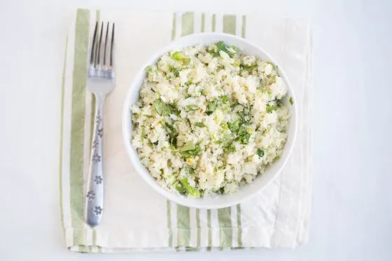 Lots of ways to flavor cauliflower rice! I love this cilantro cauli rice with Mexican-inspired dishes.
