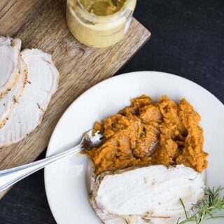 Mustard-Herb Pork Loin with Maple Butternut Mash