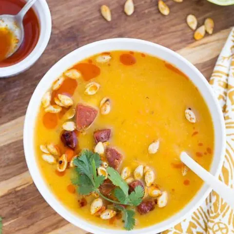 Azteca Squash Soup with Chorizo