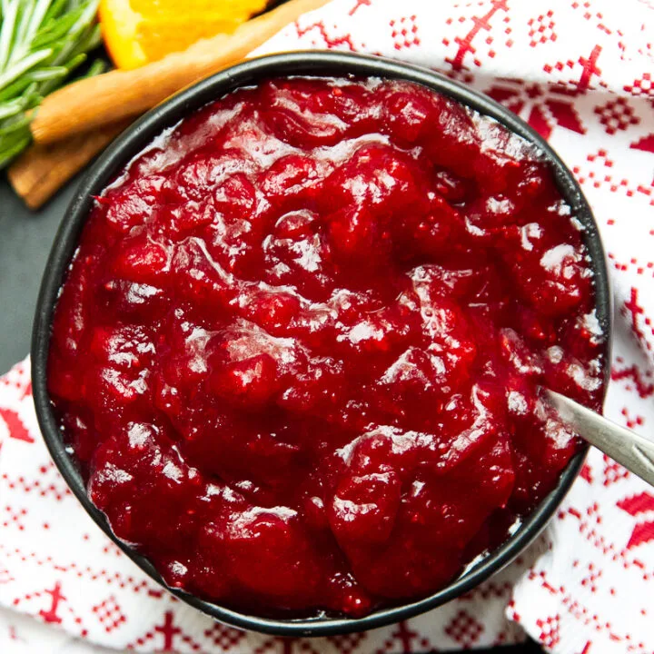 Healthy Cranberry Sauce with Cider & Vanilla