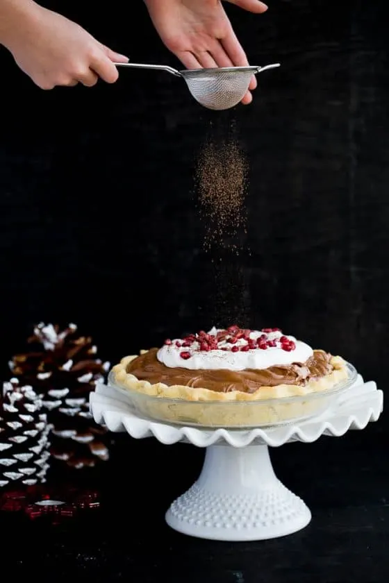 Cleaned-Up Chocolate Silk Pie -- gluten-free, naturally-sweetened and the only dairy is grass-fed butter! | perrysplate.com Cleaned-Up Chocolate Silk Pie -- gluten-free, naturally-sweetened and the only dairy is grass-fed butter! | perrysplate.com