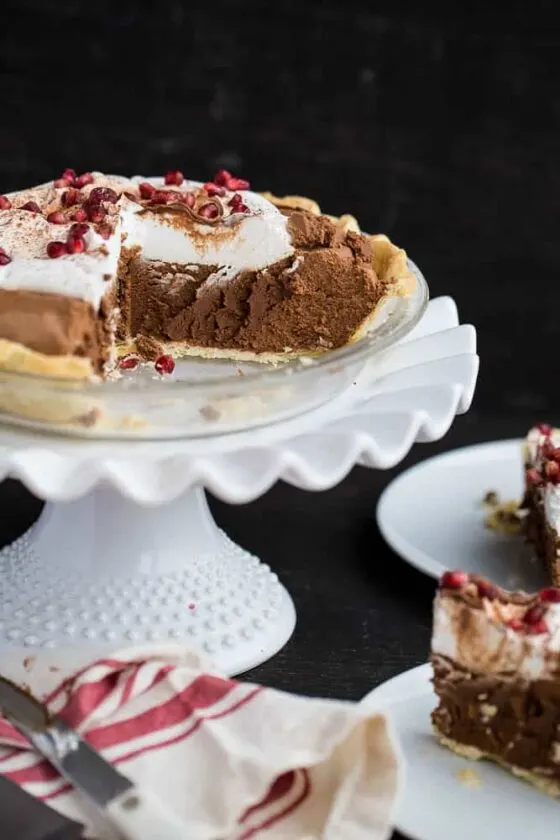 Cleaned-Up Chocolate Silk Pie -- gluten-free, naturally-sweetened and the only dairy is grass-fed butter! | perrysplate.com Cleaned-Up Chocolate Silk Pie -- gluten-free, naturally-sweetened and the only dairy is grass-fed butter! | perrysplate.com