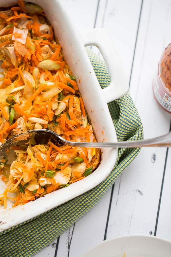 Buffalo Ranch Chicken and Spaghetti Squash Bake | Whole30 recipes | paleo recipes | buffalo recipes | spaghetti squash recipes | perrysplate.com